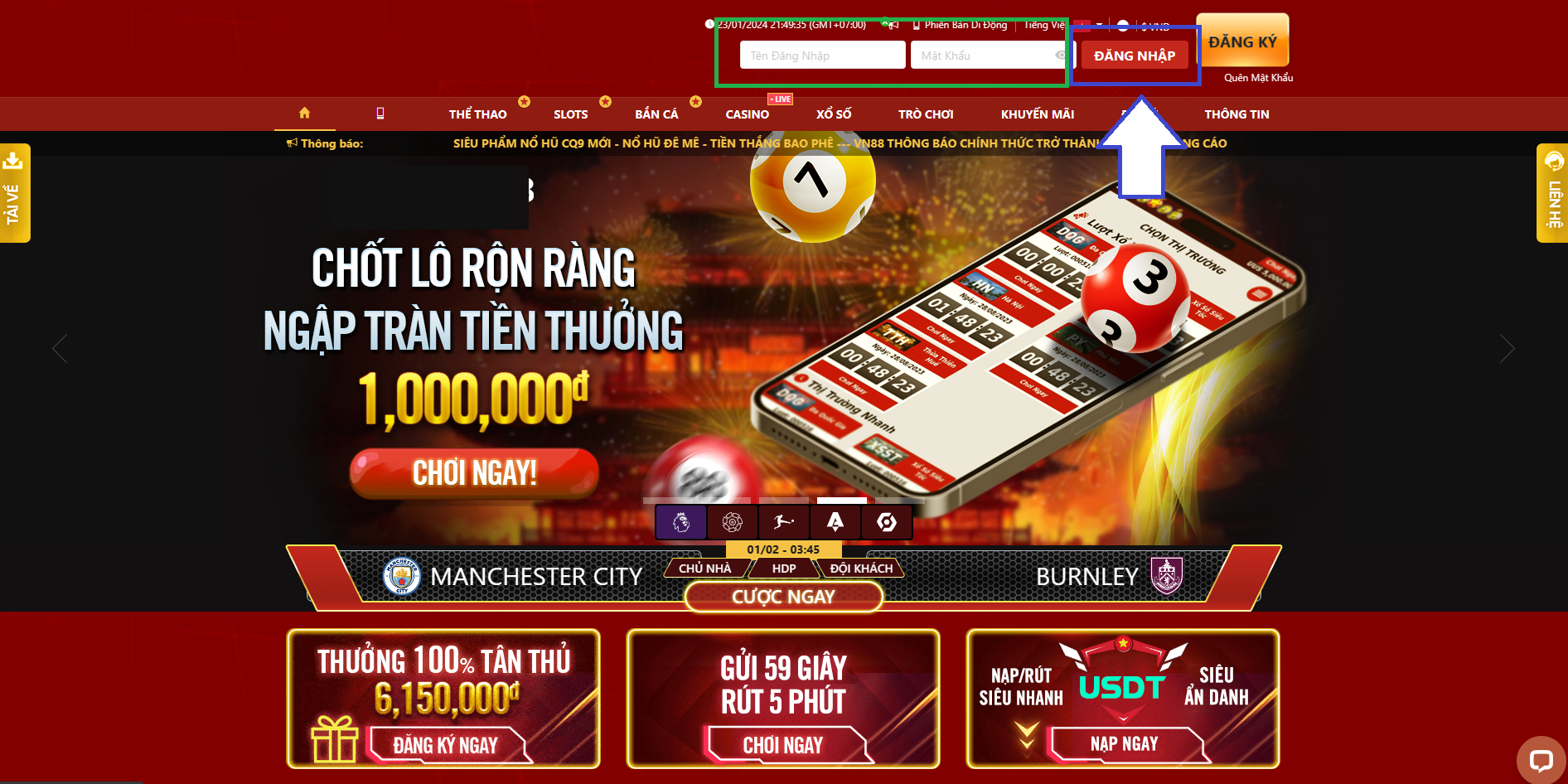 Đăng nhập dễ dàng vào tài khoản VN88 của bạn