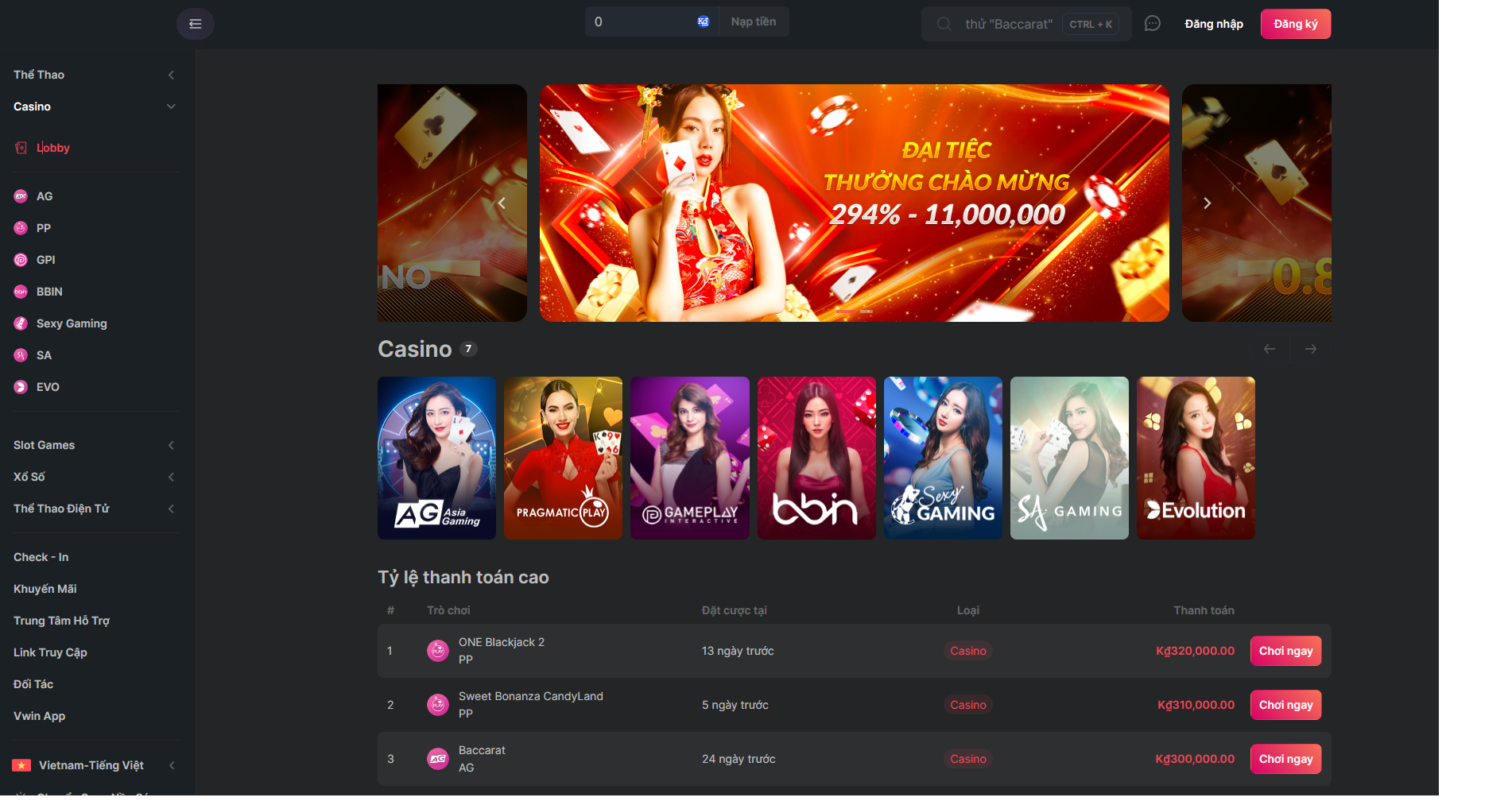 Đánh bạc Vwin trong thời gian thực